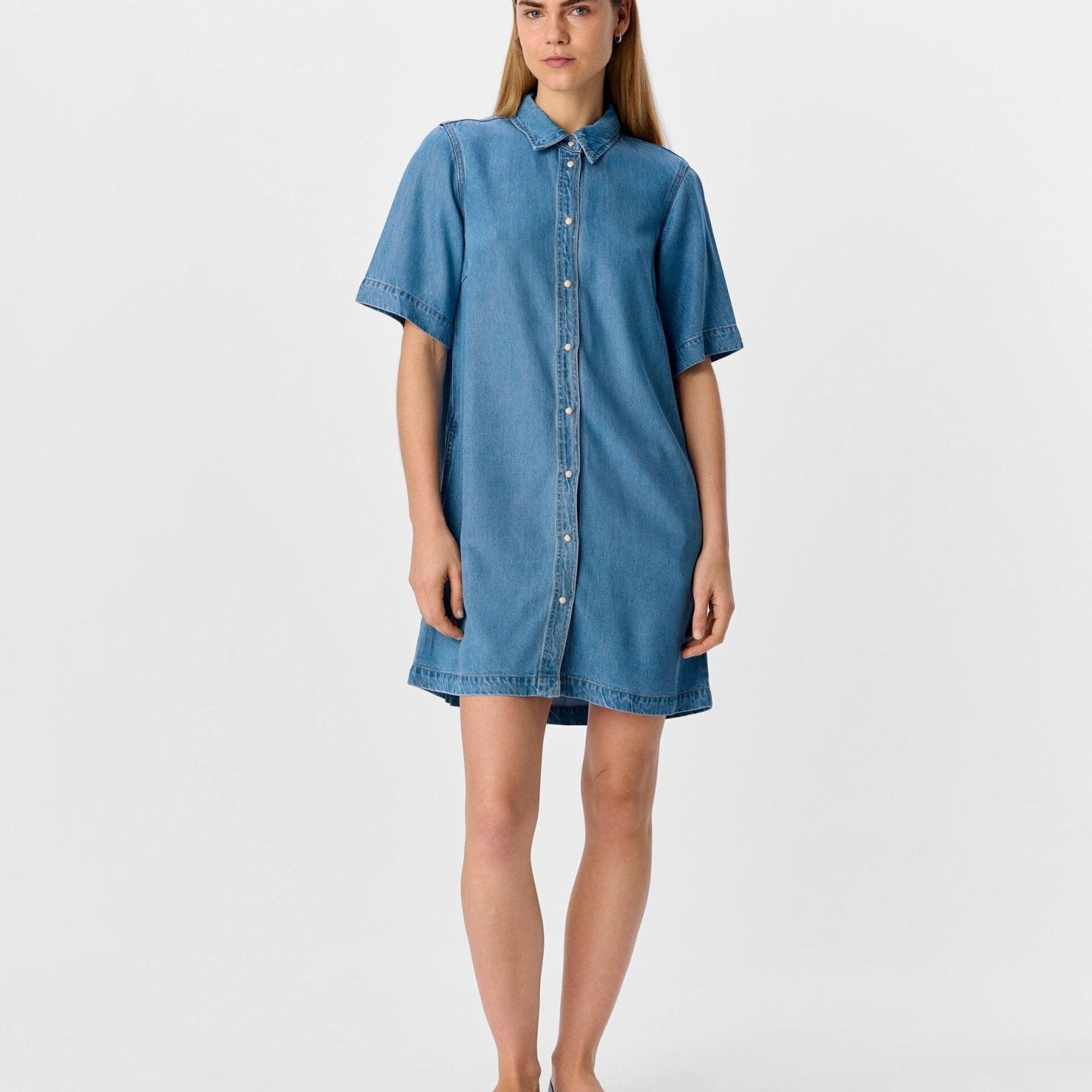 Object Mini Dress Light Blue Denim - Steranko Clothing Manchester