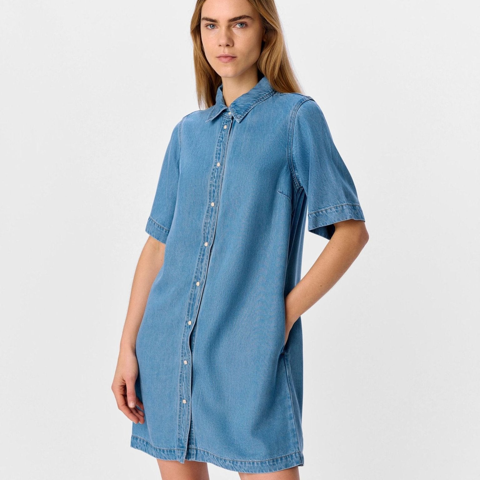 Object Mini Dress Light Blue Denim - Steranko Clothing Manchester