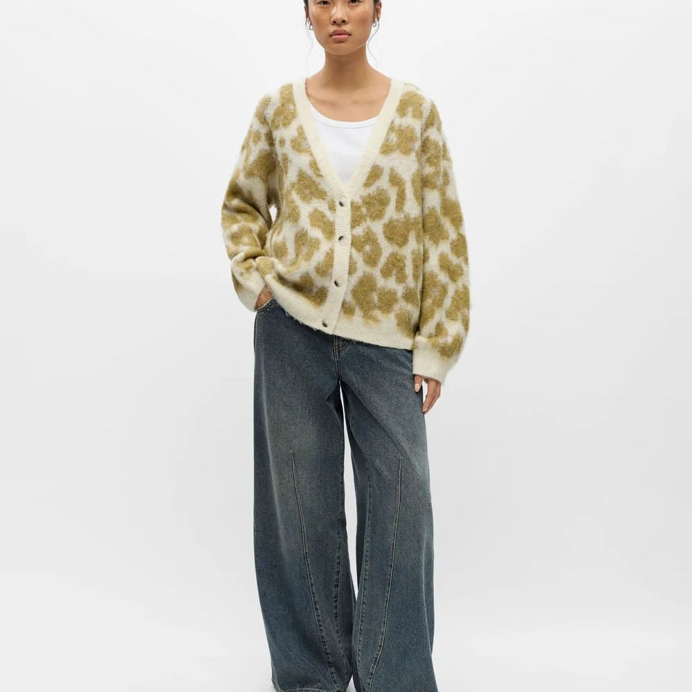 Object Pipsy L/S Brushed Cardigan Birch Fennel Seed - Steranko Clothing Manchester