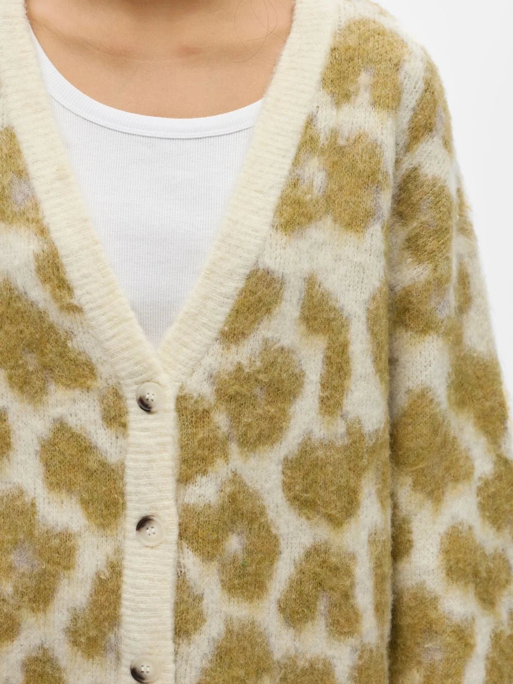 Object Pipsy L/S Brushed Cardigan Birch Fennel Seed - Steranko Clothing Manchester
