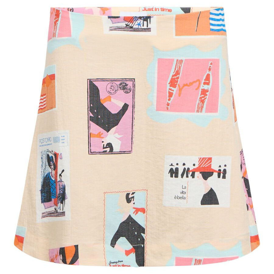 Object Tracy Printed Mini Skirt Sandshell - Steranko Clothing Manchester