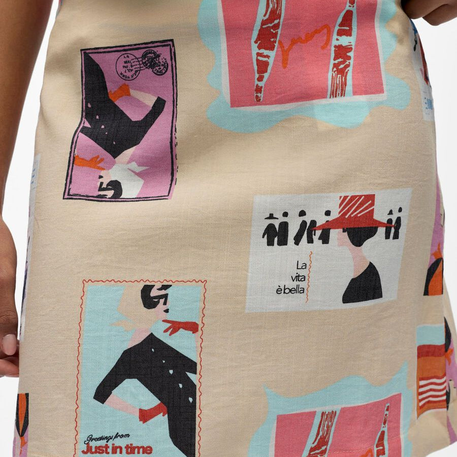 Object Tracy Printed Mini Skirt Sandshell - Steranko Clothing Manchester
