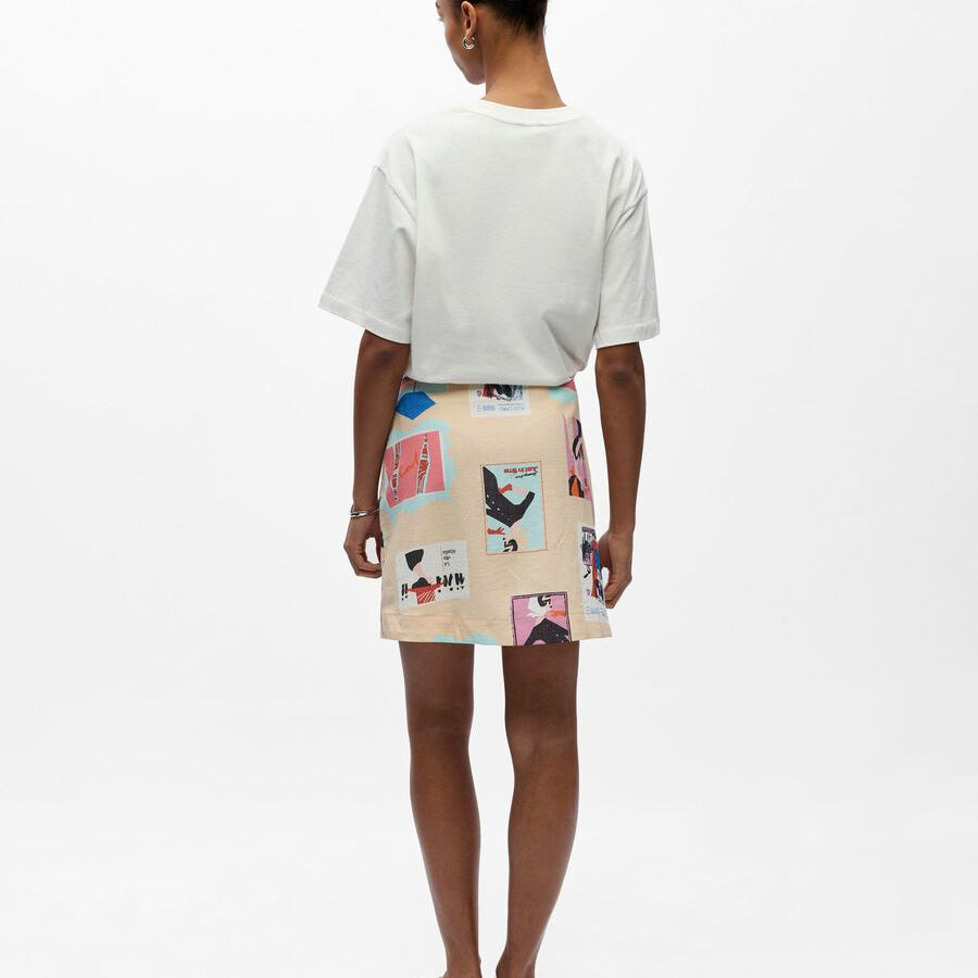 Object Tracy Printed Mini Skirt Sandshell - Steranko Clothing Manchester