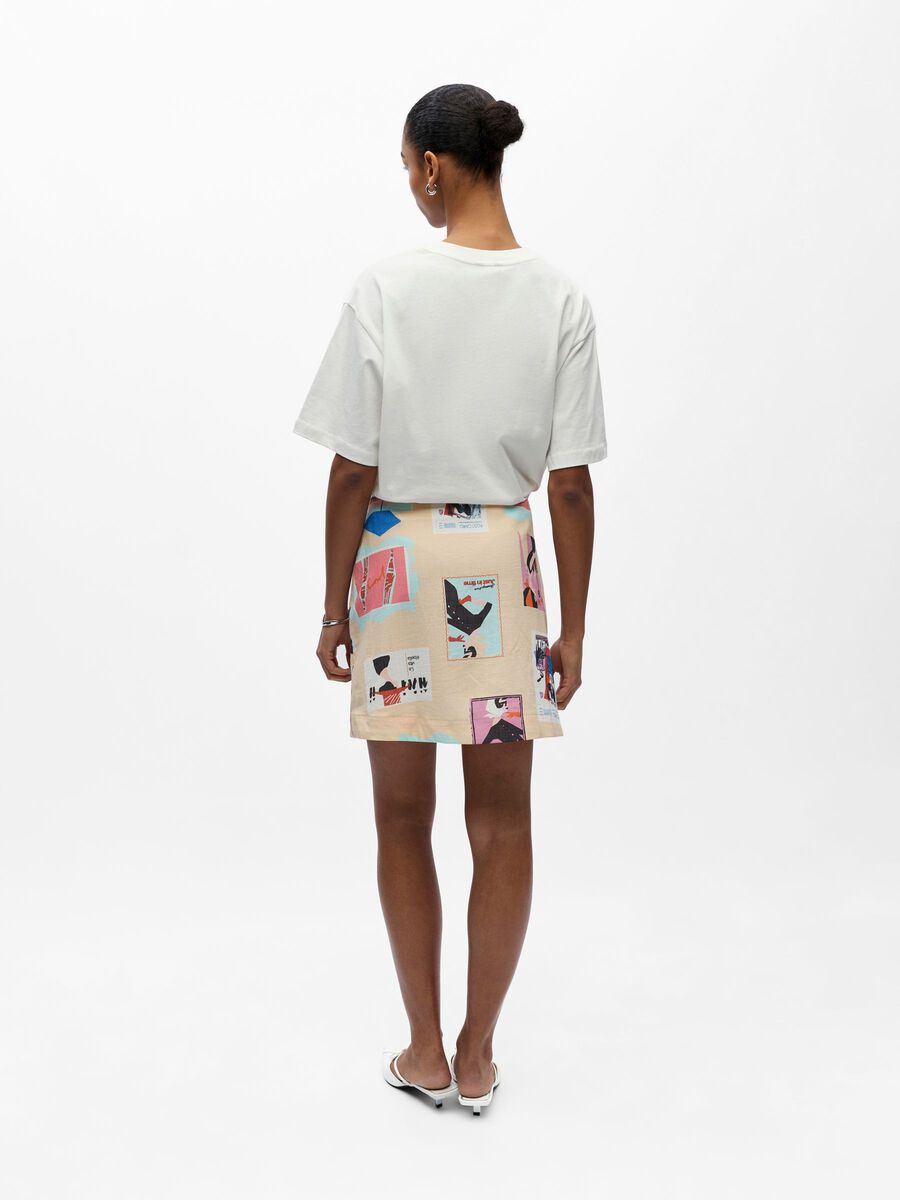 Object Tracy Printed Mini Skirt Sandshell - Steranko Clothing Manchester