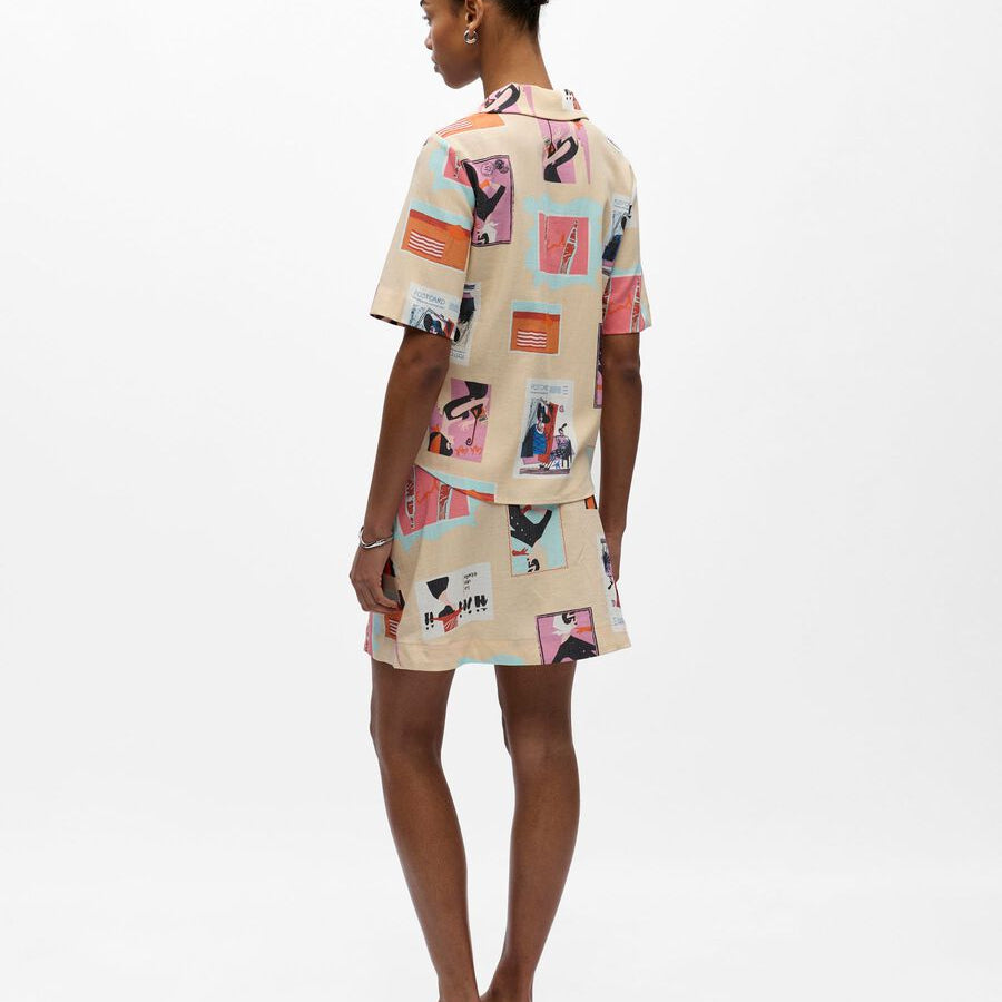 Object Tracy Printed Shirt Sandshell - Steranko Clothing Manchester