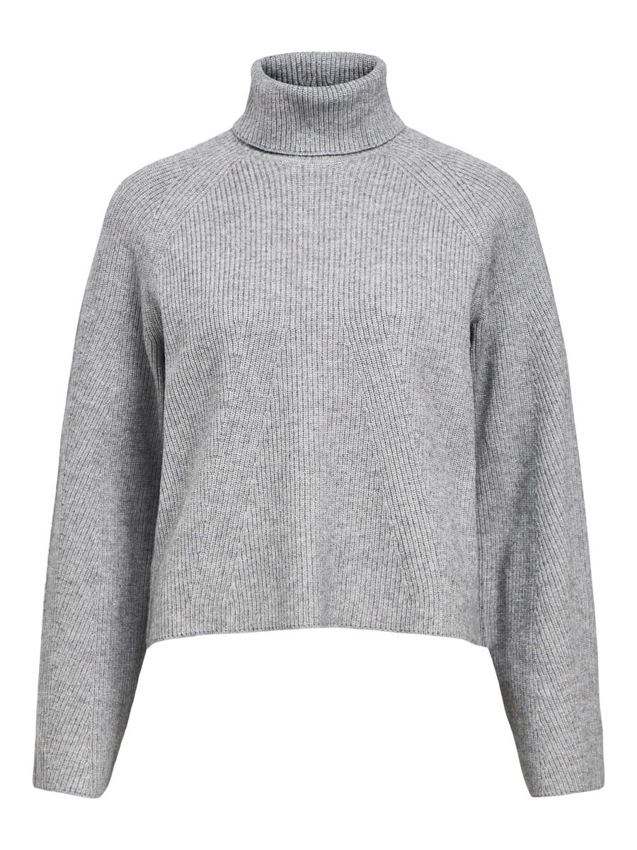 Object Vilola Rollneck Pullover Medium Grey Melange - Steranko Clothing Manchester