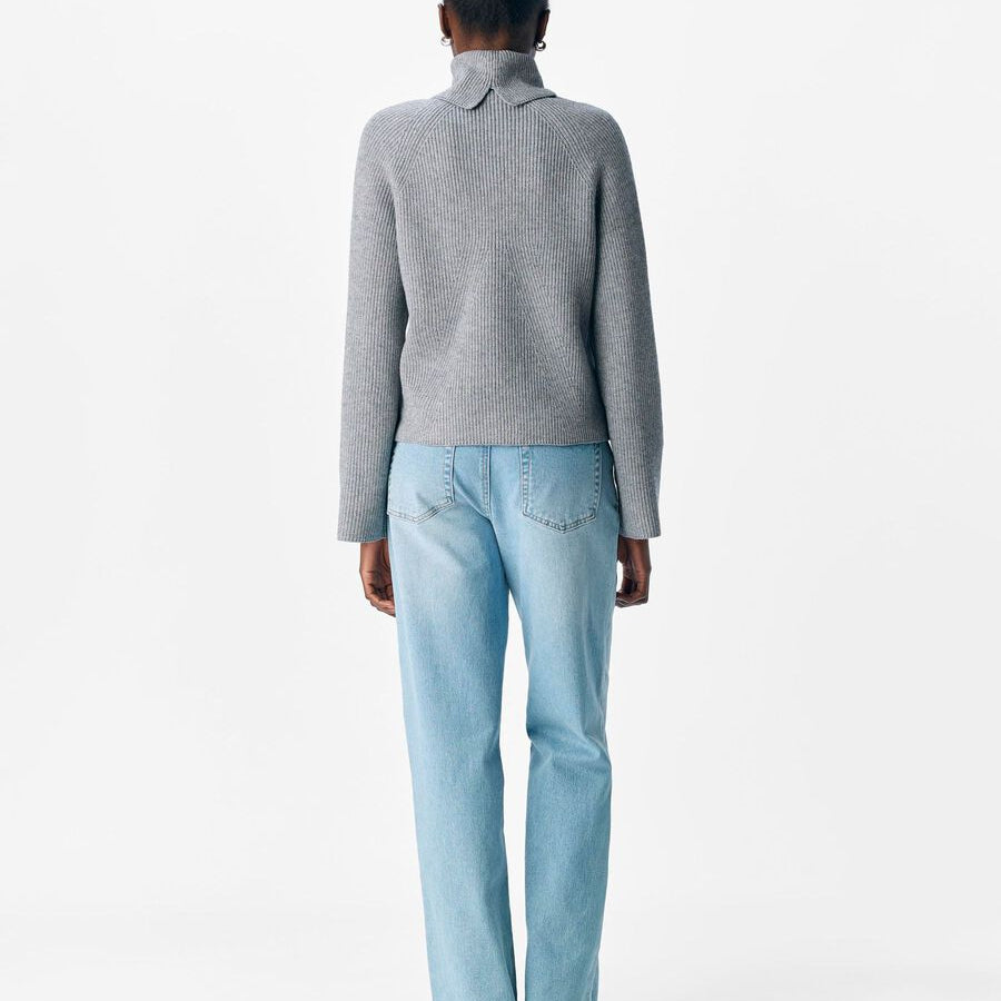 Object Vilola Rollneck Pullover Medium Grey Melange - Steranko Clothing Manchester