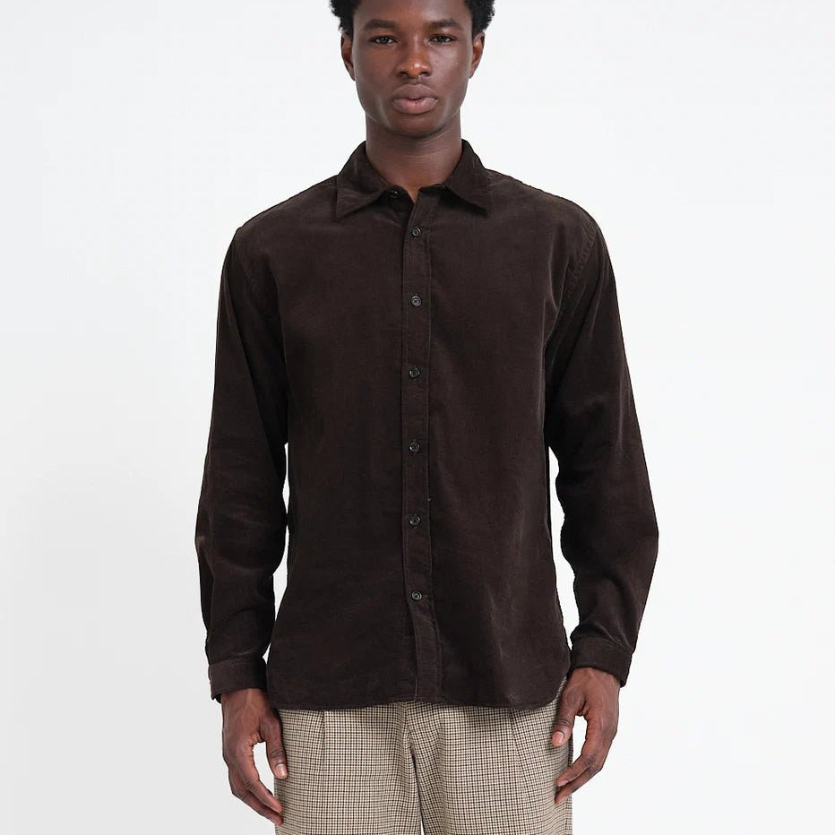 Oliver Spencer Atlanta LS Shirt Mersey Cord Brown - Steranko Clothing Manchester