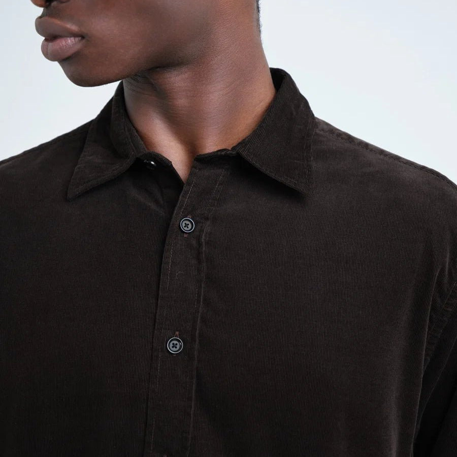Oliver Spencer Atlanta LS Shirt Mersey Cord Brown - Steranko Clothing Manchester
