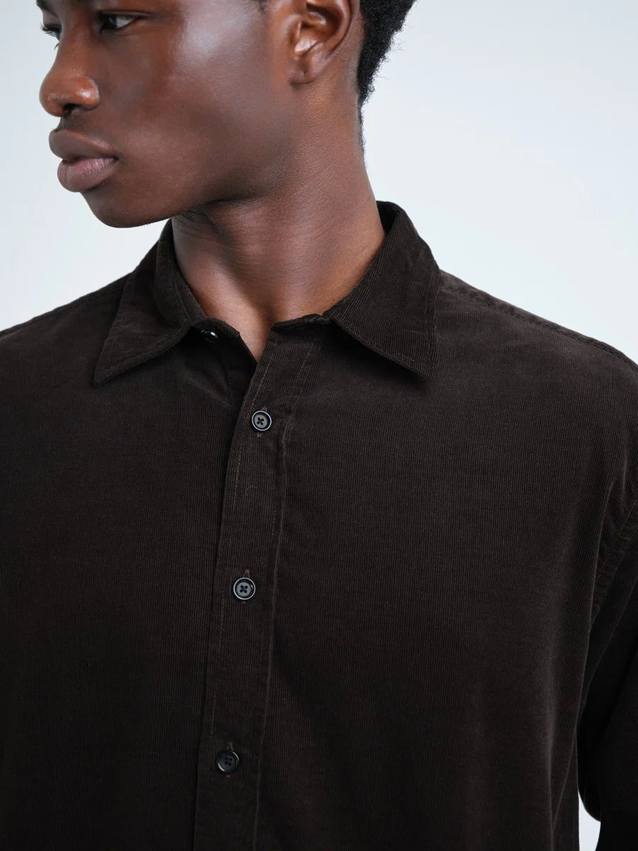 Oliver Spencer Atlanta LS Shirt Mersey Cord Brown - Steranko Clothing Manchester