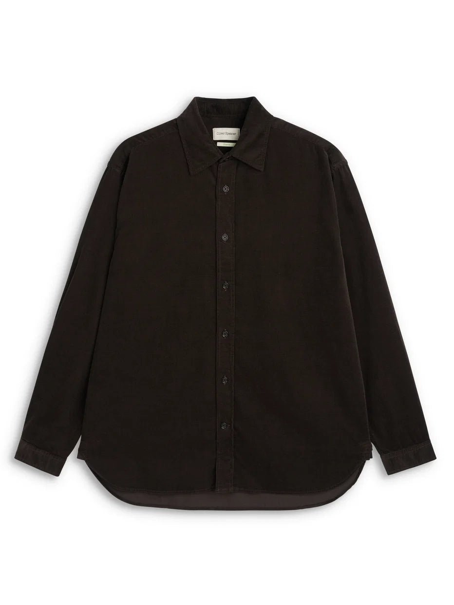 Oliver Spencer Atlanta LS Shirt Mersey Cord Brown - Steranko Clothing Manchester