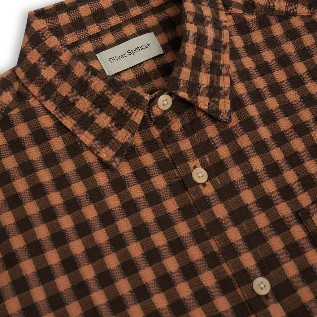 Oliver Spencer Atlanta Short Sleeve Shirt Lennox Multi - Steranko Clothing Manchester