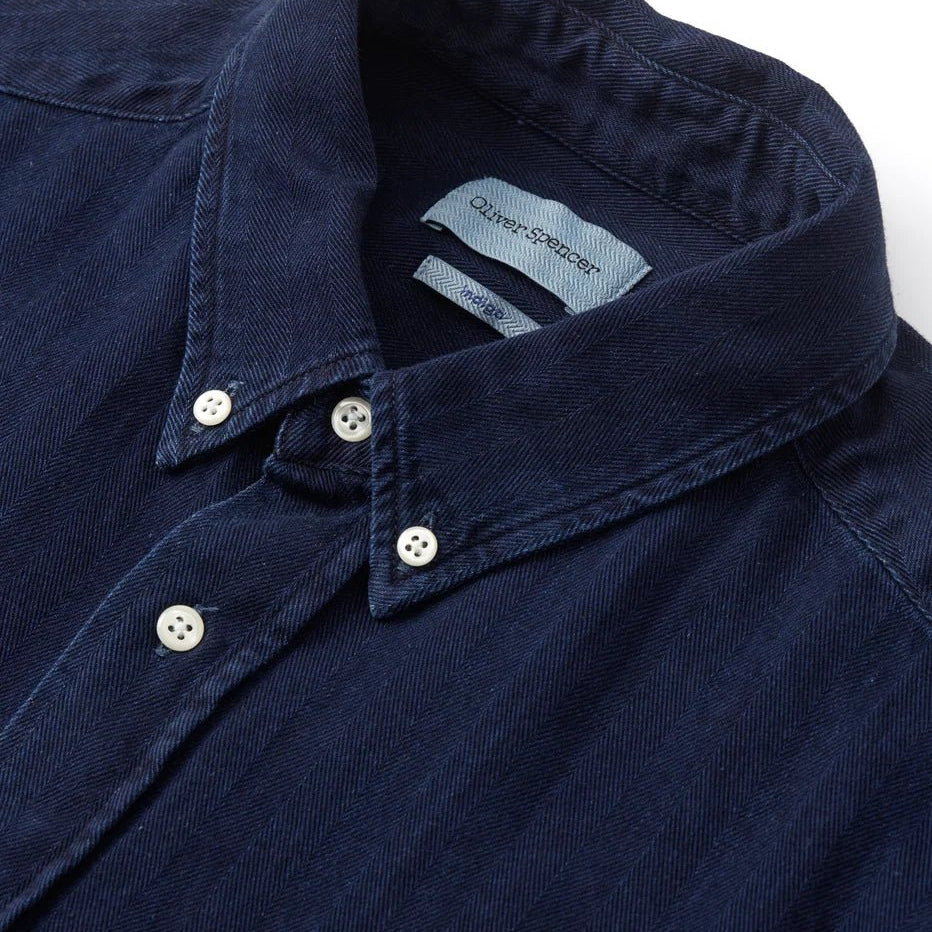 Oliver Spencer Brook Shirt Faye Indigo Blue - Steranko Clothing Manchester