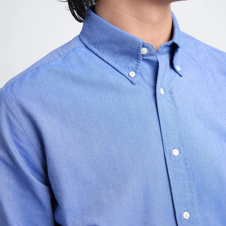Oliver Spencer Brook Shirt McKenzie Blue - Steranko Clothing Manchester