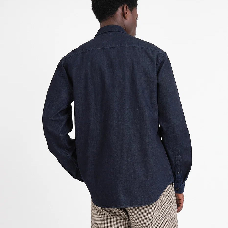 Oliver Spencer Corby Shirt Mullins Denim Indigo Rinse - Steranko Clothing Manchester