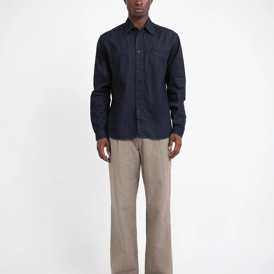 Oliver Spencer Corby Shirt Mullins Denim Indigo Rinse - Steranko Clothing Manchester