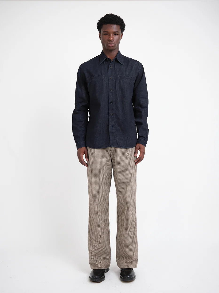 Oliver Spencer Corby Shirt Mullins Denim Indigo Rinse - Steranko Clothing Manchester