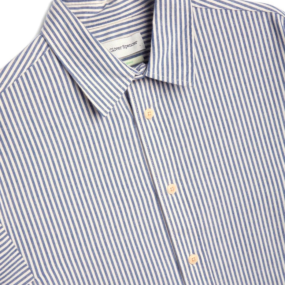 Oliver Spencer Garrison LS Shirt Brimham Blue - Steranko Clothing Manchester