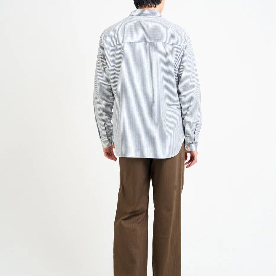 Oliver Spencer Garrison LS Shirt Brimham Blue - Steranko Clothing Manchester