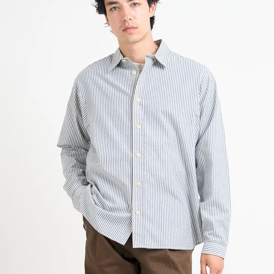Oliver Spencer Garrison LS Shirt Brimham Blue - Steranko Clothing Manchester