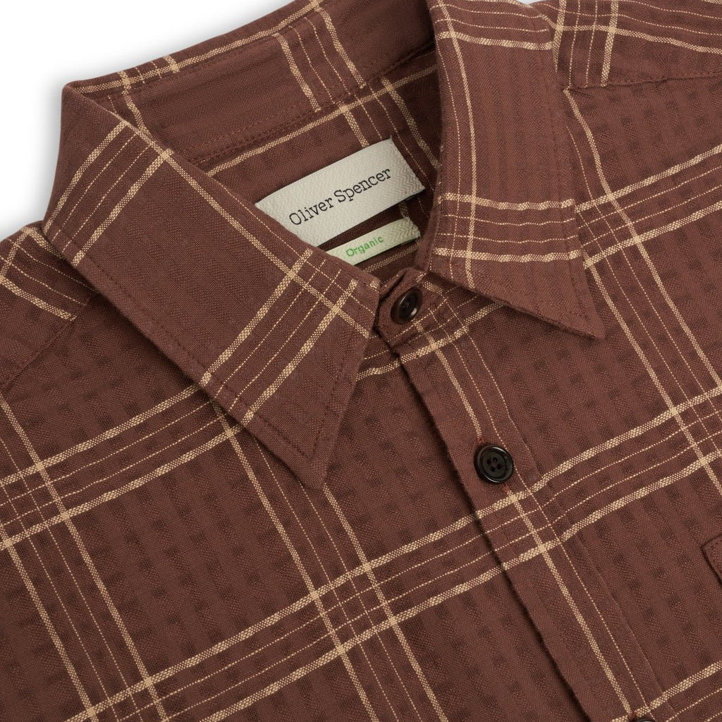 Oliver Spencer New York Special Shirt Connell Brown - Steranko Clothing Manchester
