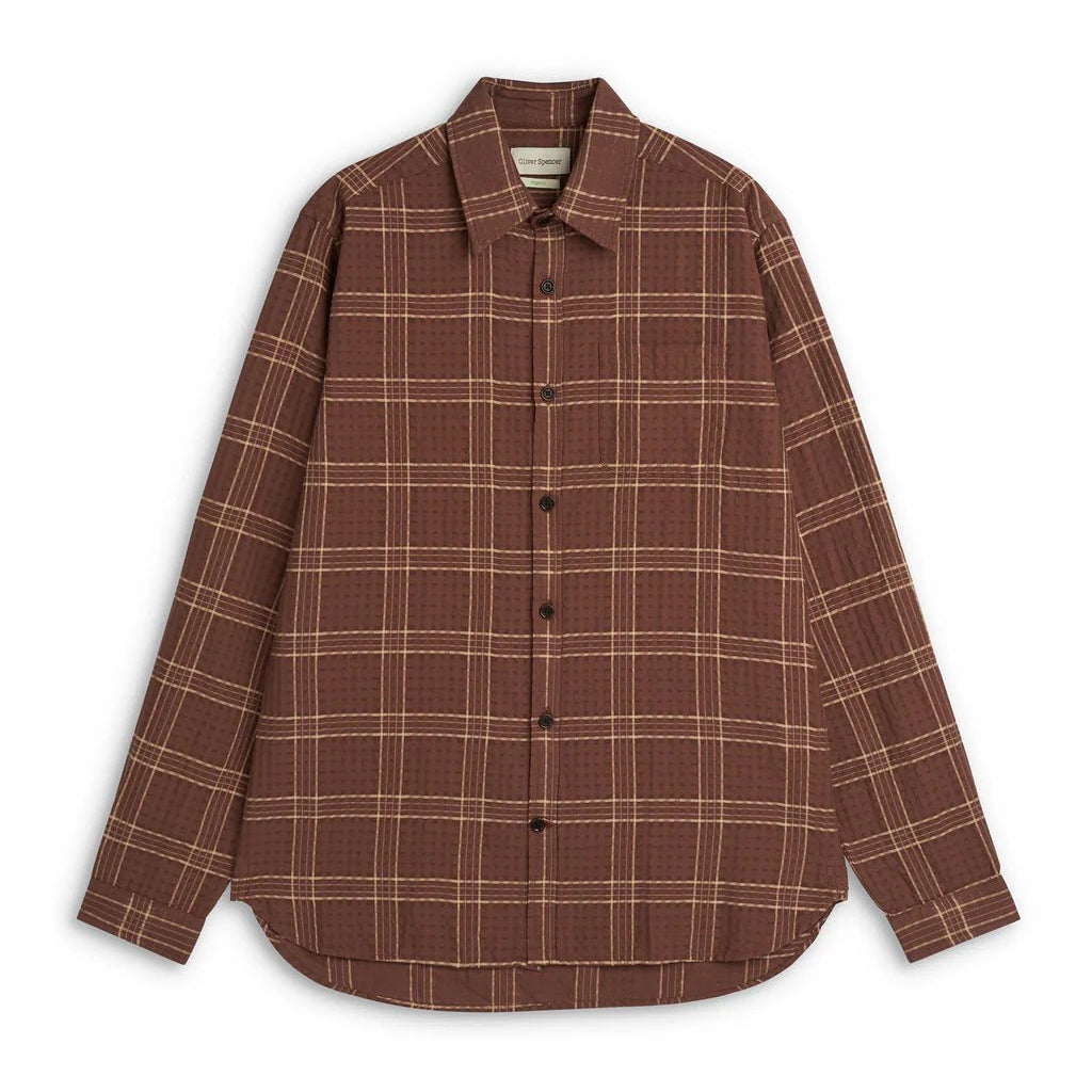 Oliver Spencer New York Special Shirt Connell Brown - Steranko Clothing Manchester