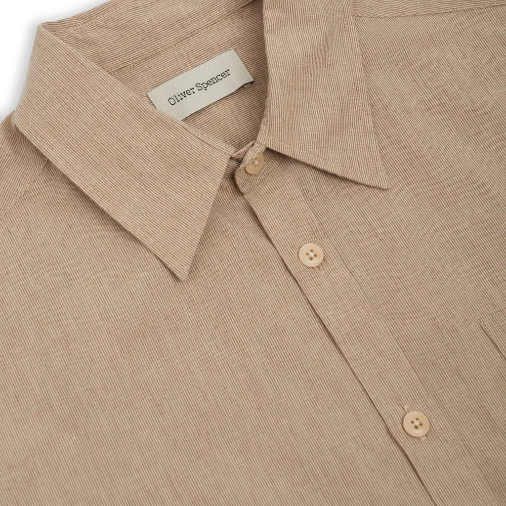 Oliver Spencer New York Special Shirt Howell Beige - Steranko Clothing Manchester
