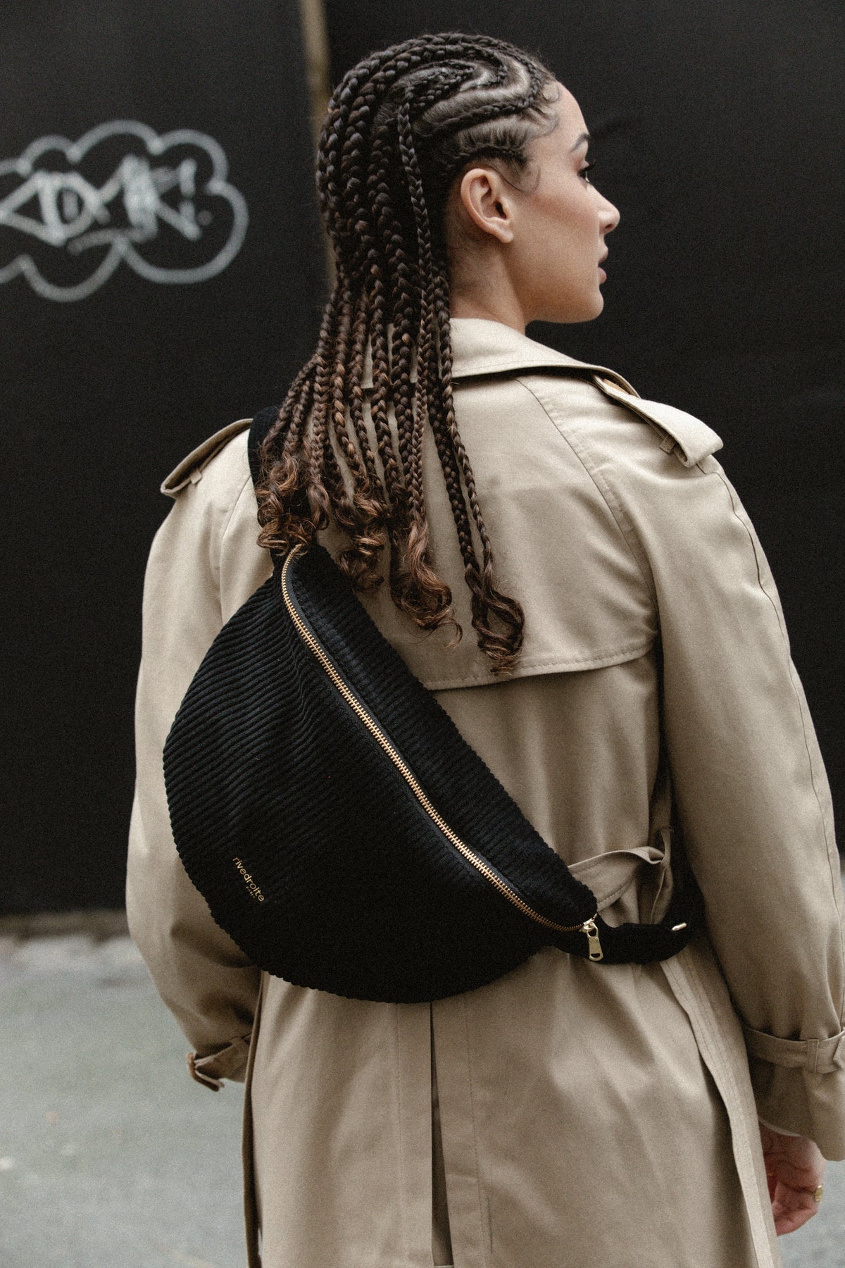 Rivedroit XL Custine Velvet Waist Bag Black - Steranko Clothing Manchester