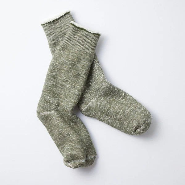 Rototo Double Face Crew Socks Army Green - Steranko Clothing Manchester
