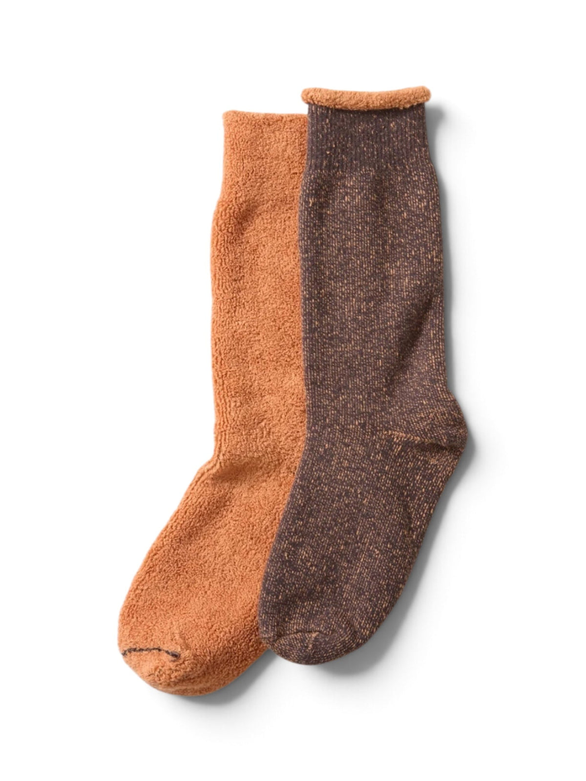 Rototo Reversible Pile Socks Faded Black/Orange - Steranko Clothing Manchester