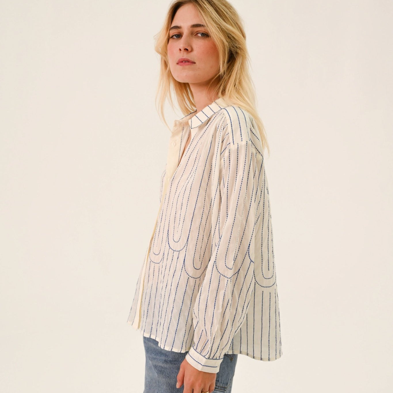 Sacrécoeur Ali Embroidered Shirt Blue - Steranko Clothing Manchester