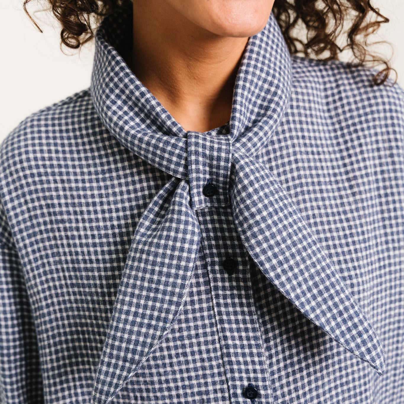 Sacrecoeur Charlie Scarf Shirt Blue Check - Steranko Clothing Manchester