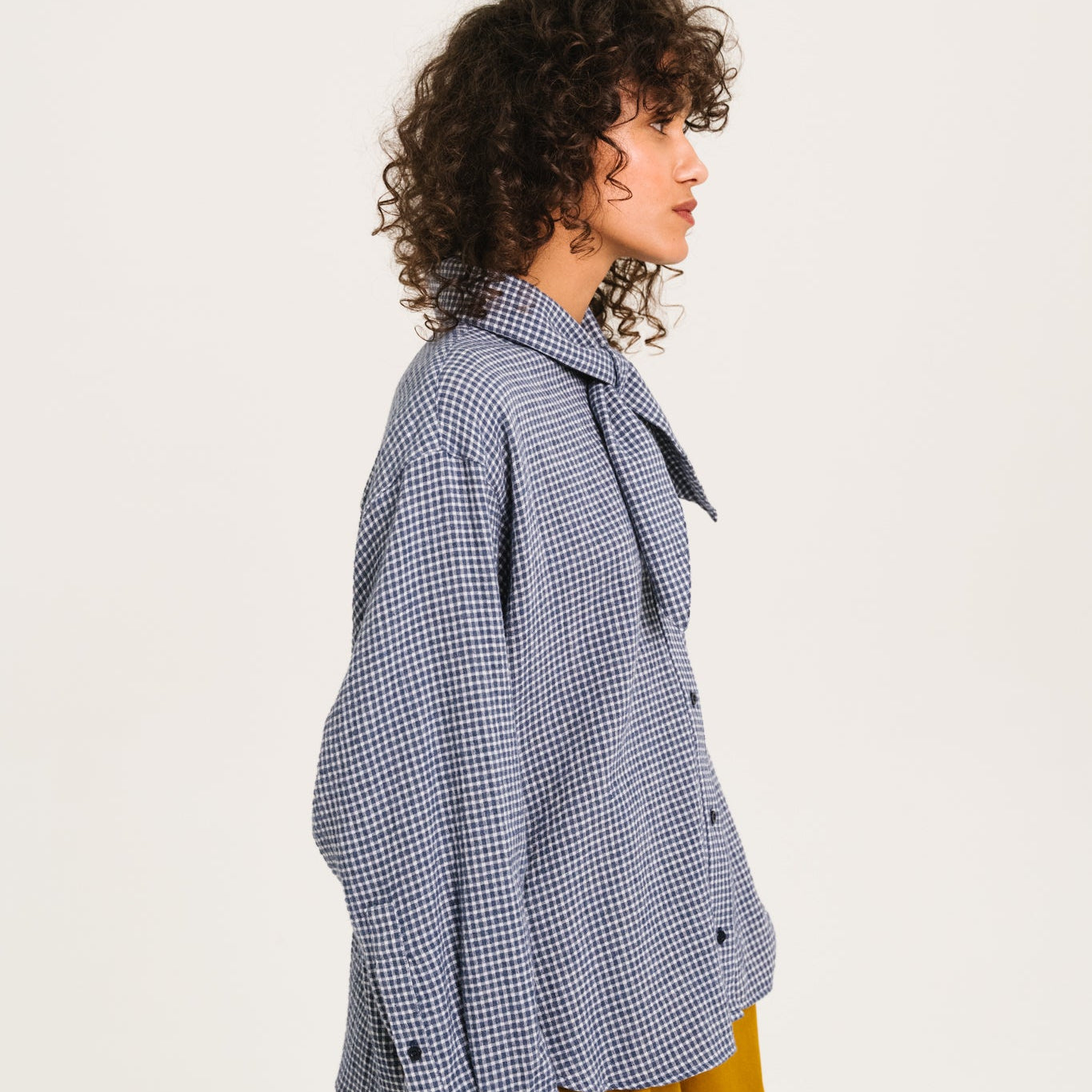 Sacrecoeur Charlie Scarf Shirt Blue Check - Steranko Clothing Manchester