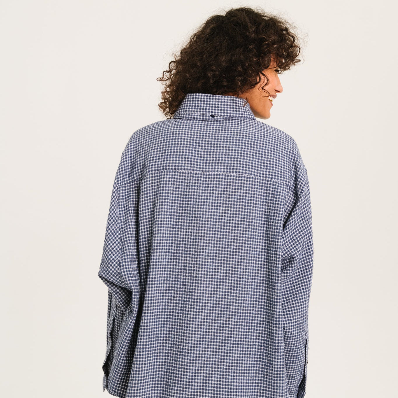 Sacrecoeur Charlie Scarf Shirt Blue Check - Steranko Clothing Manchester