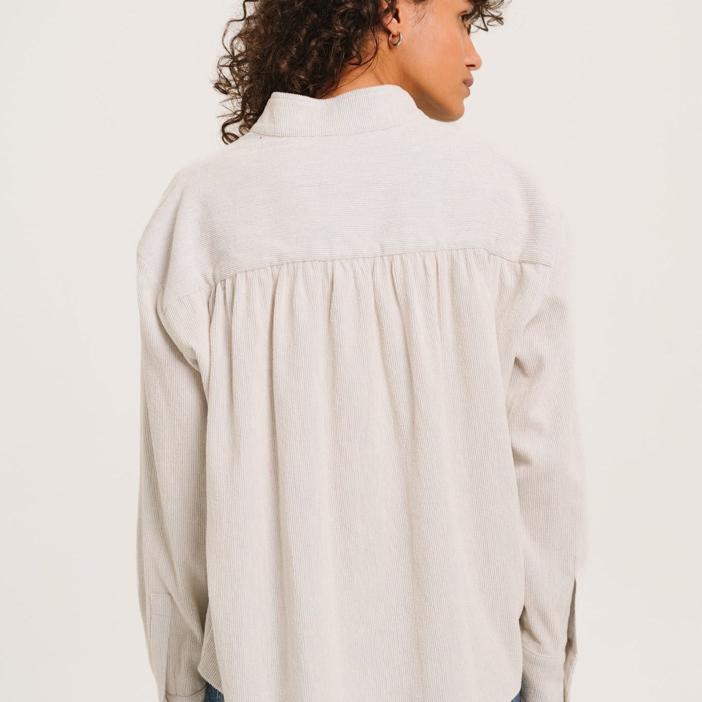 Sacrecoeur Emeline Corduroy Blouse Light Blue - Steranko Clothing Manchester