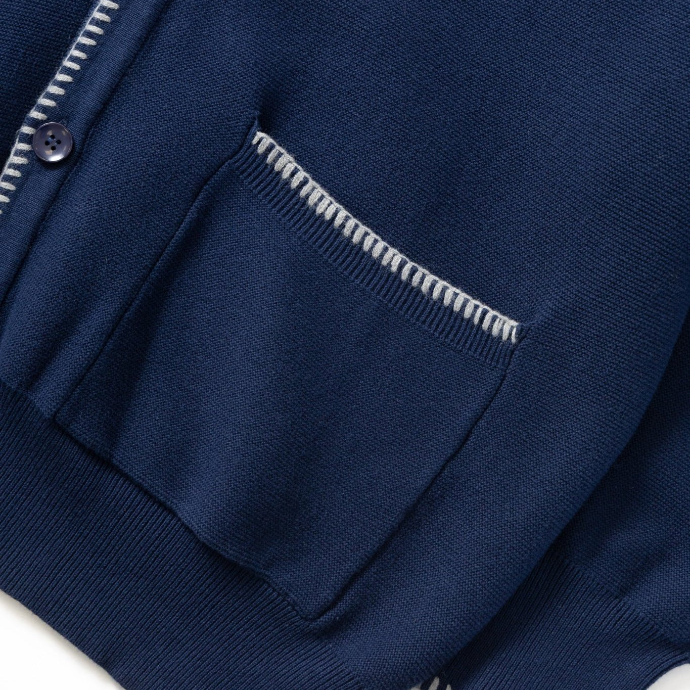 Service Works Blanket Stitch Cardigan Navy - Steranko Clothing Manchester