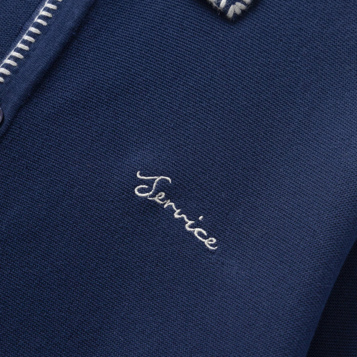 Service Works Blanket Stitch Cardigan Navy - Steranko Clothing Manchester