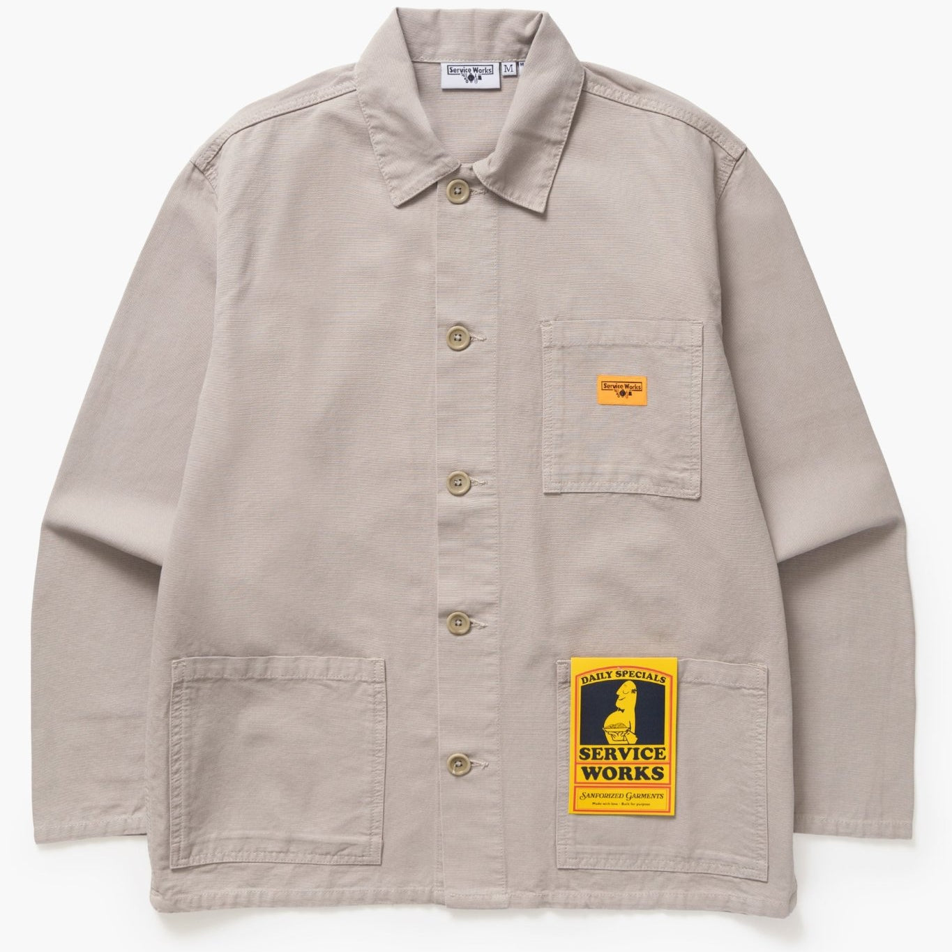 Service Works Classic Chore Shirt Stone - Steranko Clothing Manchester