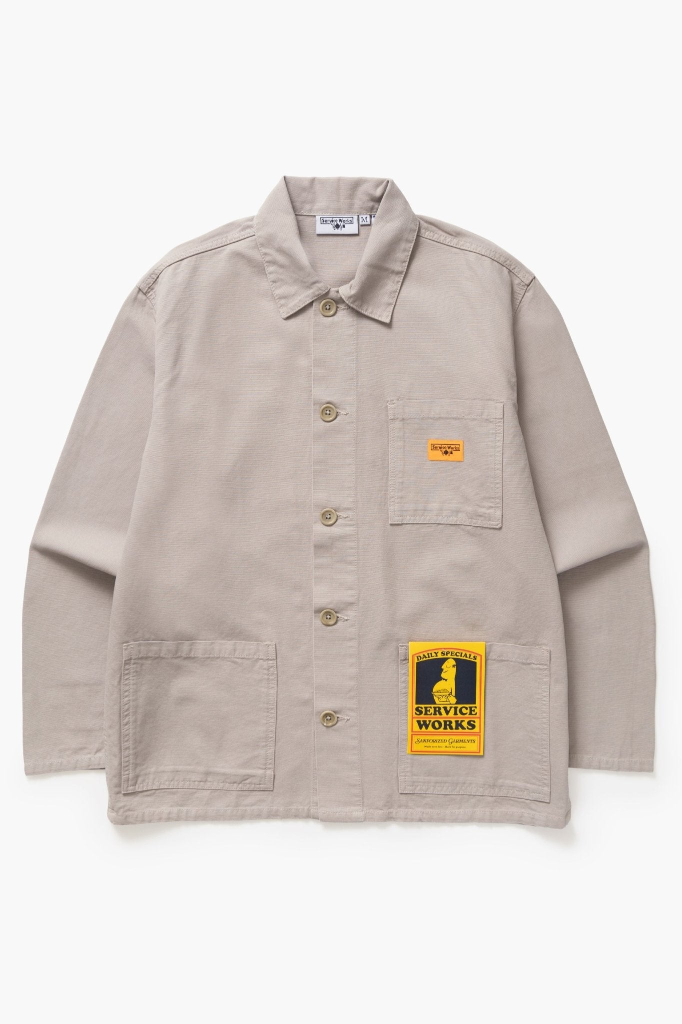Service Works Classic Chore Shirt Stone - Steranko Clothing Manchester