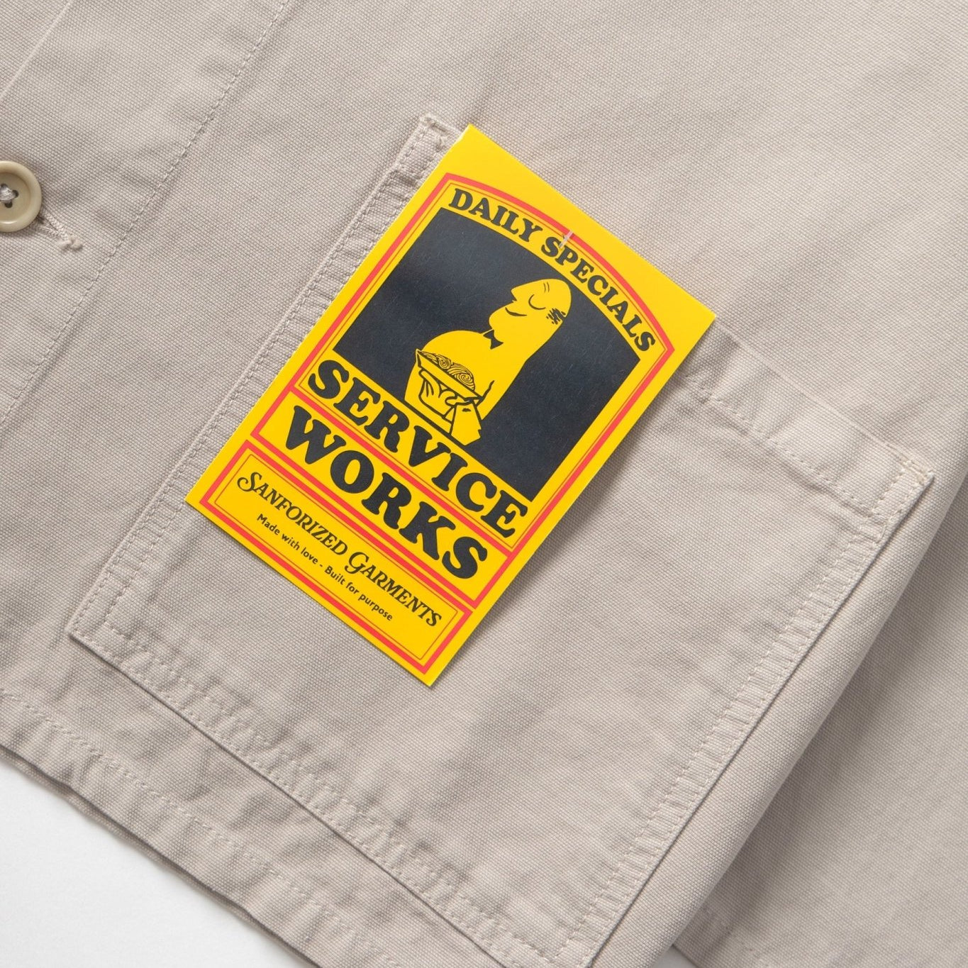 Service Works Classic Chore Shirt Stone - Steranko Clothing Manchester