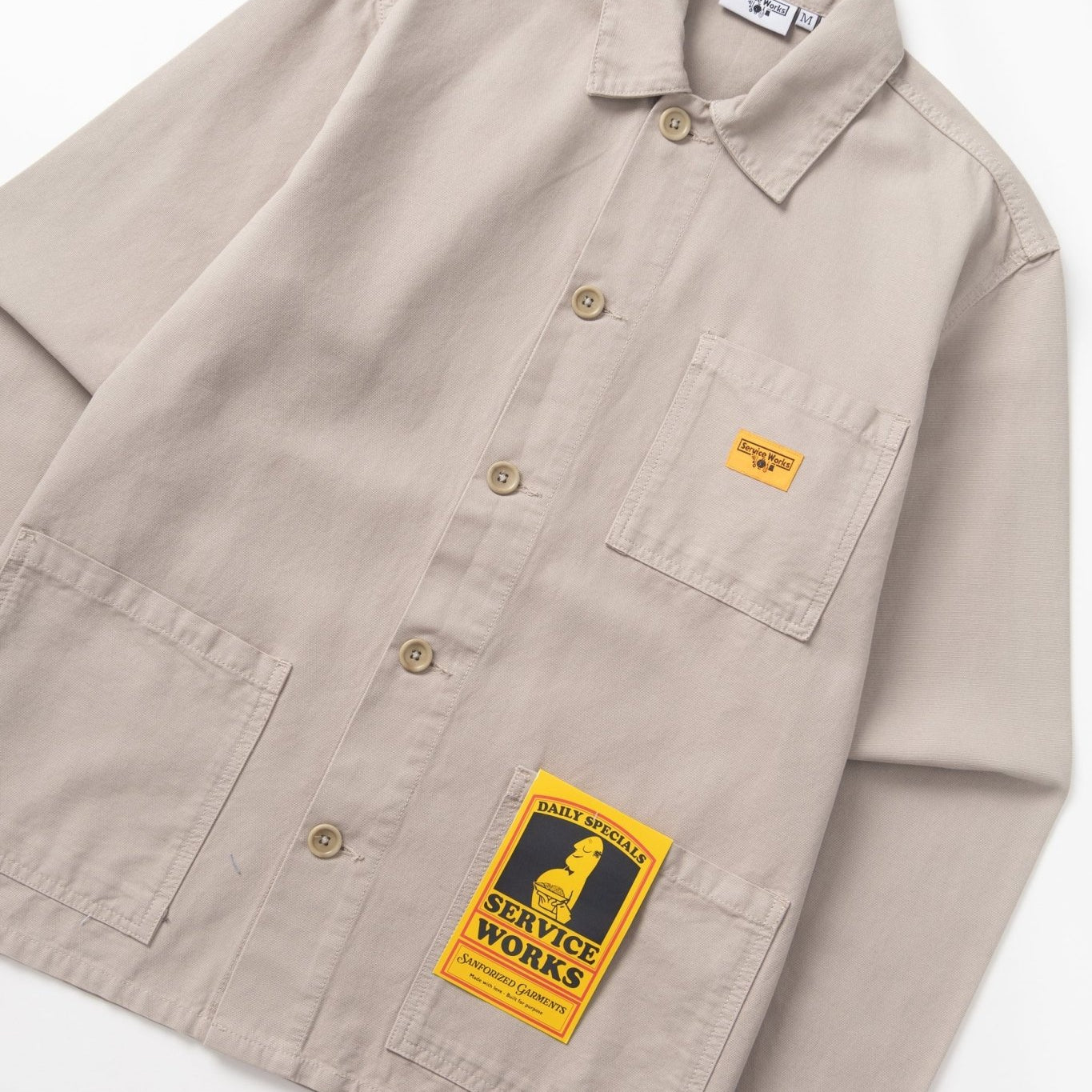 Service Works Classic Chore Shirt Stone - Steranko Clothing Manchester