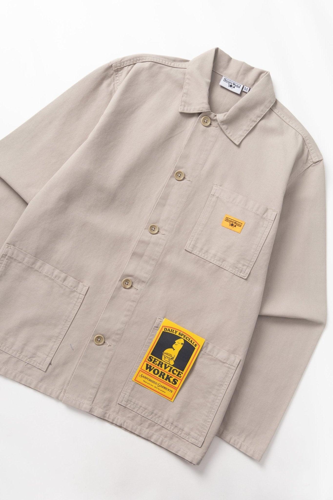 Service Works Classic Chore Shirt Stone - Steranko Clothing Manchester