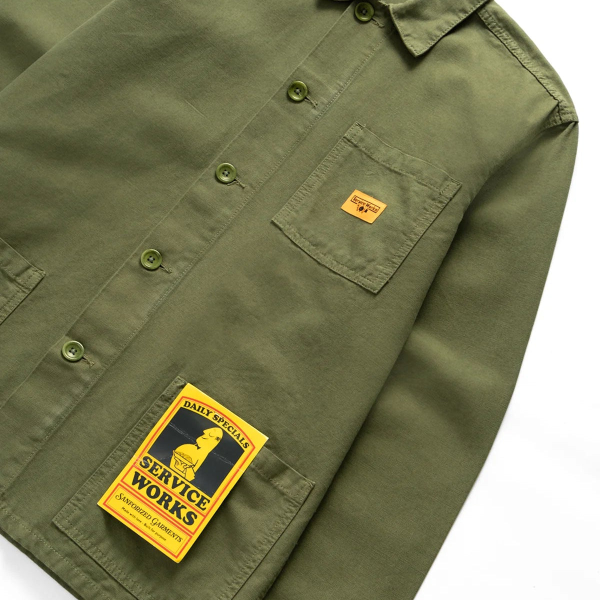 Service Works Classic Coverall Jacket Olive - Steranko Clothing Manchester