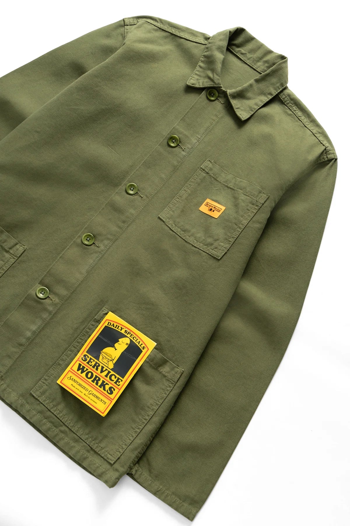 Service Works Classic Coverall Jacket Olive - Steranko Clothing Manchester
