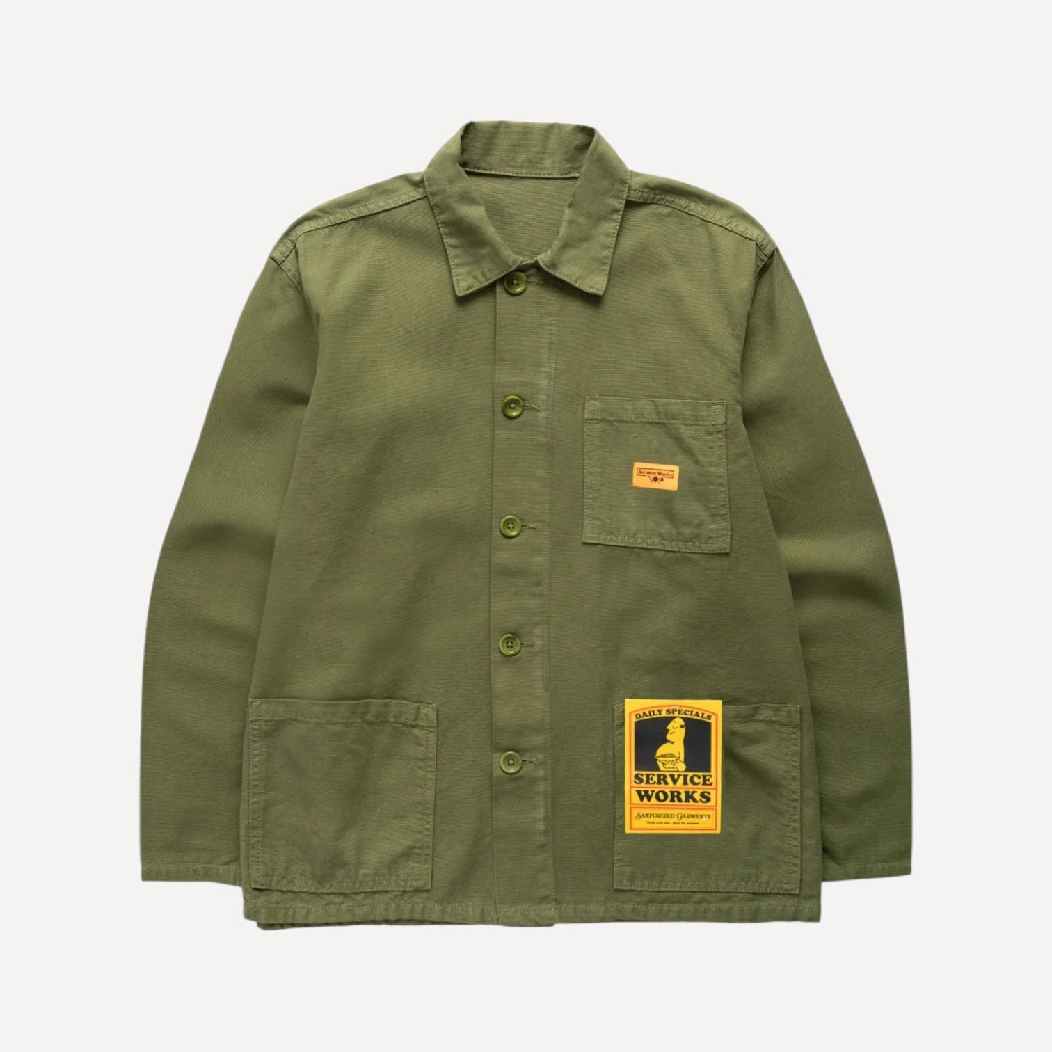 Service Works Classic Coverall Jacket Olive - Steranko Clothing Manchester