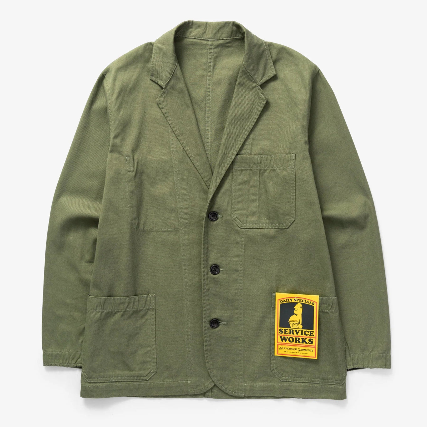 Service Works Drill Server Suit Jacket Olive (Medium) - Steranko Clothing Manchester