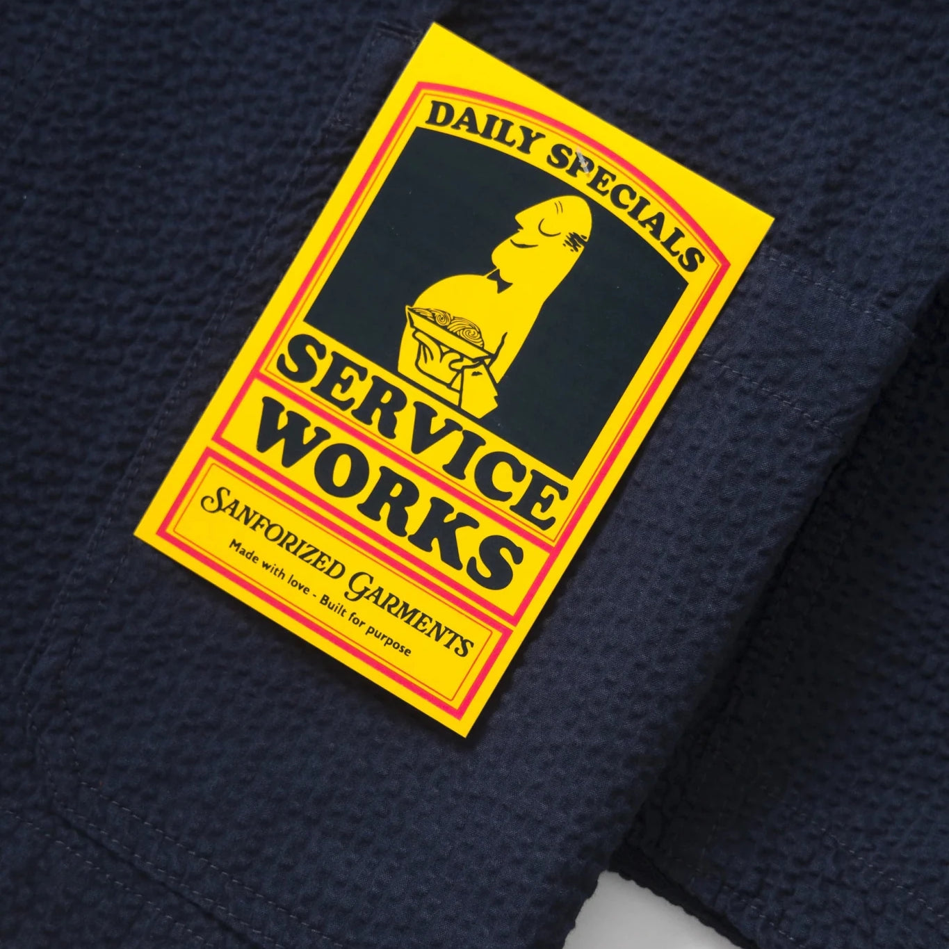 Service Works Seersucker Server Suit Jacket Dark Navy - Steranko Clothing Manchester