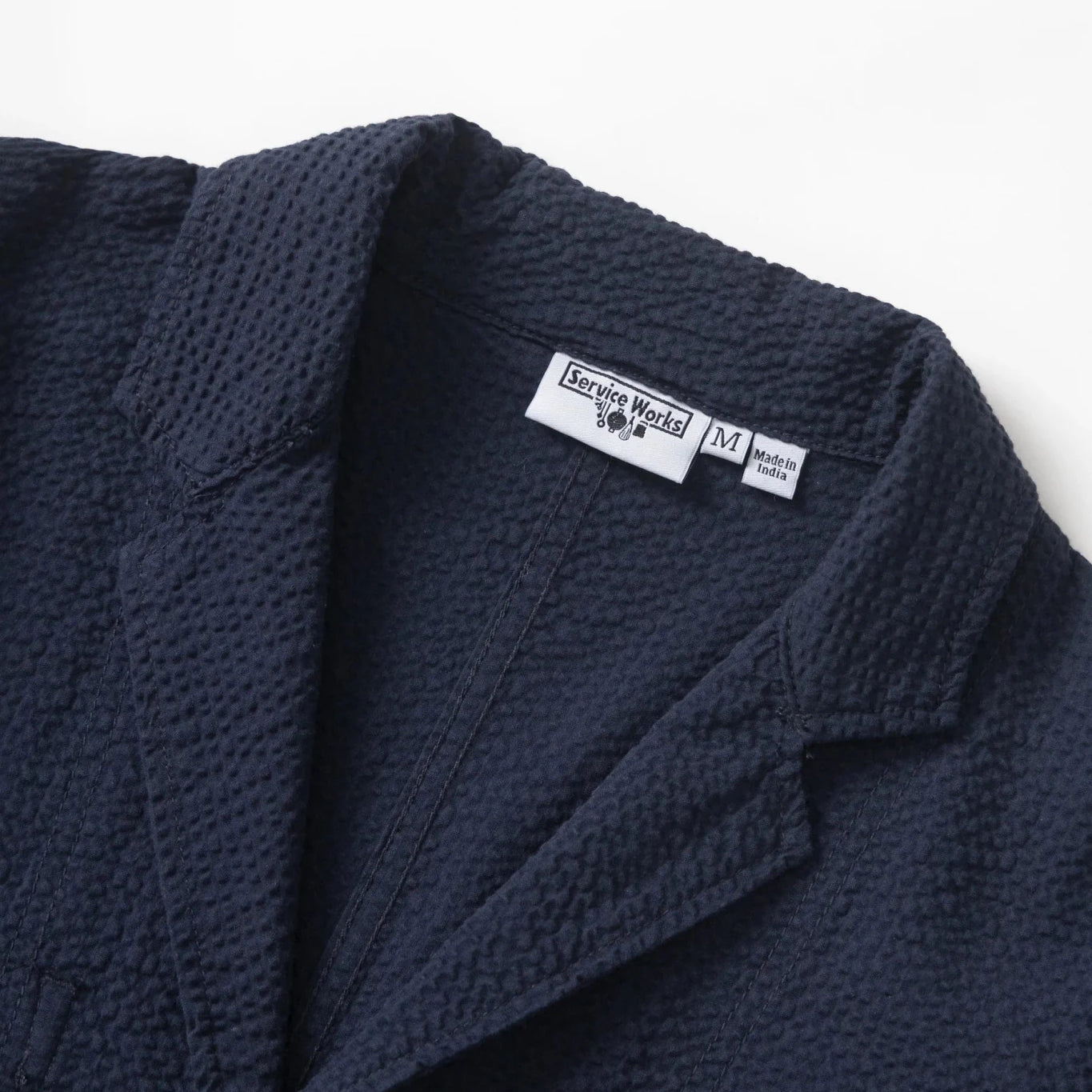 Service Works Seersucker Server Suit Jacket Dark Navy - Steranko Clothing Manchester