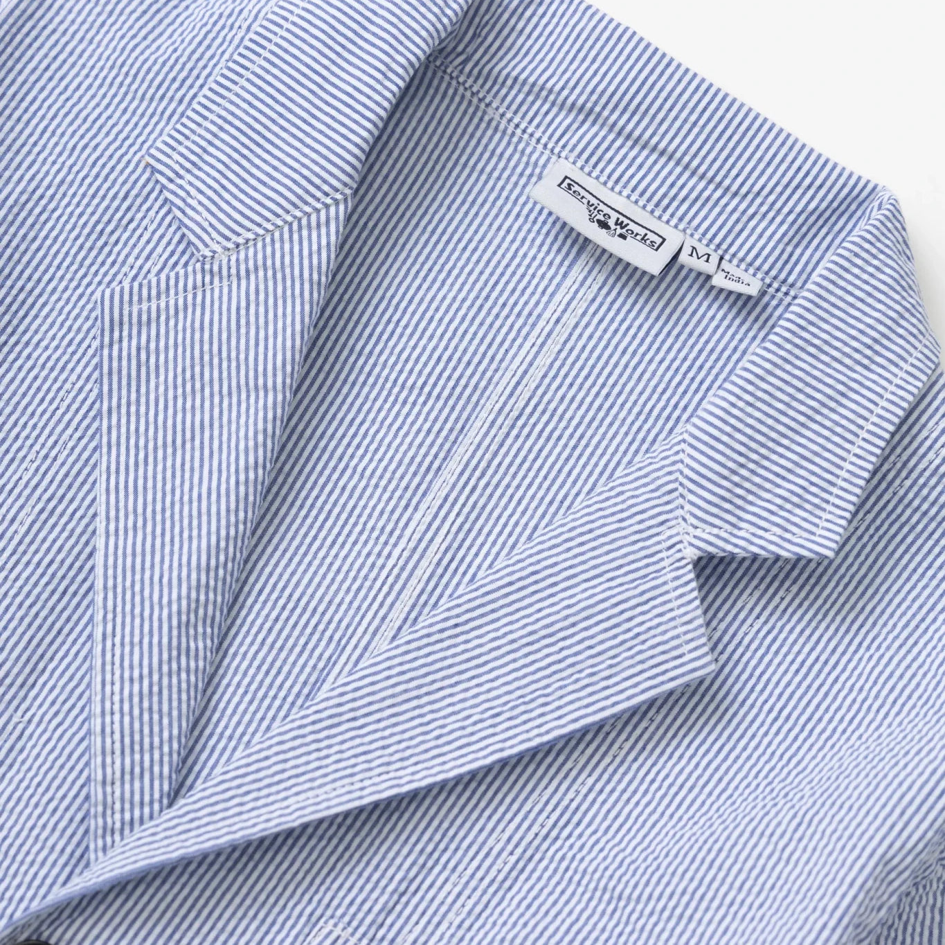 Service Works Seersucker Server Suit Jacket Navy Stripe - Steranko Clothing Manchester
