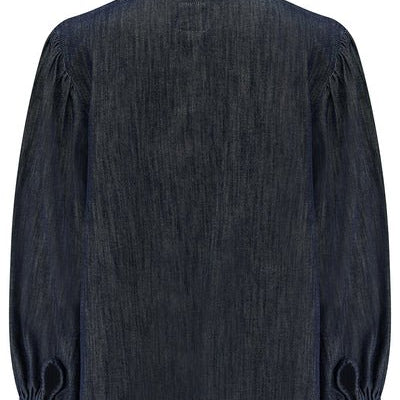 Seventy & Mochi Poet Blouse Pacific Blue - Steranko Clothing Manchester